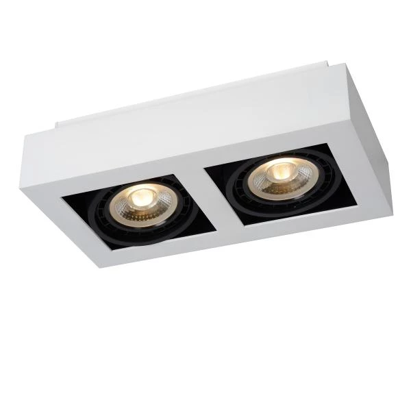 Lucide ZEFIX - Plafondspot - LED Dim to warm - GU10 (ES111) - 2x12W 2200K/3000K - Wit - detail 2